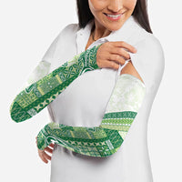 Samoa Mamanu Siapo Forest Green Arm Sleeves Tatau Malie