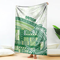 Samoa Mamanu Siapo Forest Green Blanket Tatau Malie