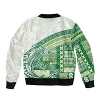 Samoa Mamanu Siapo Forest Green Bomber Jacket Tatau Malie