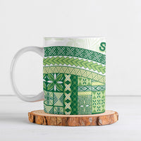 Samoa Mamanu Siapo Forest Green Ceramic Mug Tatau Malie
