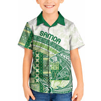 Samoa Mamanu Siapo Forest Green Kid Hawaiian Shirt Tatau Malie