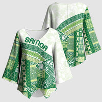 Samoa Mamanu Siapo Forest Green Kimono Sleeve Blouse Tatau Malie