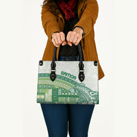 Samoa Mamanu Siapo Forest Green Leather Bag Tatau Malie
