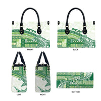 Samoa Mamanu Siapo Forest Green Leather Bag Tatau Malie