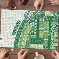 Samoa Mamanu Siapo Forest Green Puzzle Tatau Malie