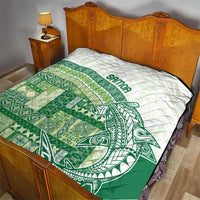 Samoa Mamanu Siapo Forest Green Quilt Tatau Malie