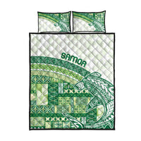 Samoa Mamanu Siapo Forest Green Quilt Bed Set Tatau Malie
