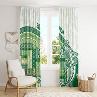 Samoa Mamanu Siapo Forest Green Window Curtain Tatau Malie