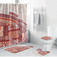 Samoa Mamanu Siapo Crimson Bathroom Set Tatau Malie
