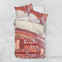 Samoa Mamanu Siapo Crimson Bedding Set Tatau Malie