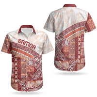 Samoa Mamanu Siapo Crimson Couples Matching Puletasi and Hawaiian Shirt Tatau Malie