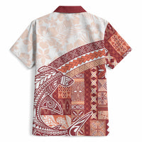 Samoa Mamanu Siapo Crimson Hawaiian Shirt Tatau Malie