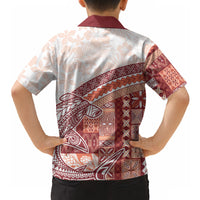 Samoa Mamanu Siapo Crimson Hawaiian Shirt Tatau Malie