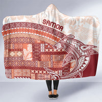 Samoa Mamanu Siapo Crimson Hooded Blanket Tatau Malie