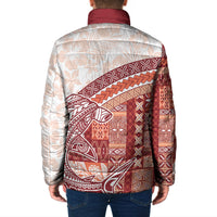 Samoa Mamanu Siapo Crimson Padded Jacket Tatau Malie