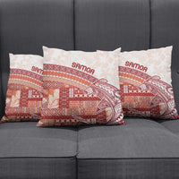 Samoa Mamanu Siapo Crimson Pillow Cover Tatau Malie