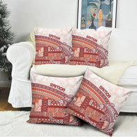 Samoa Mamanu Siapo Crimson Pillow Cover Tatau Malie