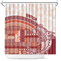 Samoa Mamanu Siapo Crimson Shower Curtain Tatau Malie