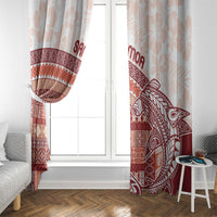 Samoa Mamanu Siapo Crimson Window Curtain Tatau Malie