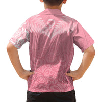 Personalised New Zealand Family Matching Long Sleeve Bodycon Dress and Hawaiian Shirt Pink Ribbon Tattoo Mix Silver Fern LT7 - Polynesian Pride