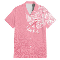 Personalised New Zealand Family Matching Long Sleeve Bodycon Dress and Hawaiian Shirt Pink Ribbon Tattoo Mix Silver Fern LT7 Dad's Shirt - Short Sleeve Pink - Polynesian Pride