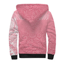 Personalised New Zealand Sherpa Hoodie Pink Ribbon Tattoo Mix Silver Fern LT7 - Polynesian Pride