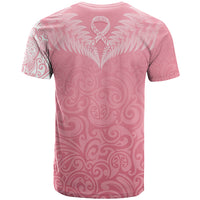 Personalised New Zealand T Shirt Pink Ribbon Tattoo Mix Silver Fern LT7 - Polynesian Pride