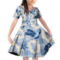 Aloha Hawaii Paniolo Jeans Palaka Family Matching Off Shoulder Short Dress and Hawaiian Shirt Coastal Rodeo - Polynesian Pride