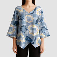 Aloha Hawaii Paniolo Jeans Palaka Kimono Sleeve Blouse Coastal Rodeo - Polynesian Pride