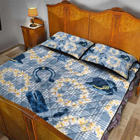 Aloha Hawaii Paniolo Jeans Palaka Quilt Bed Set Coastal Rodeo - Polynesian Pride
