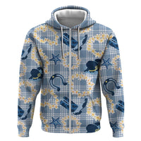 Aloha Hawaii Paniolo Jeans Palaka Zip Hoodie Coastal Rodeo - Polynesian Pride