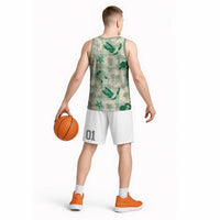 Aloha Hawaii Paniolo Mint Palaka Basketball Jersey Coastal Rodeo - Polynesian Pride