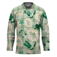 Aloha Hawaii Paniolo Mint Palaka Hockey Jersey Coastal Rodeo - Polynesian Pride