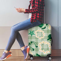 Aloha Hawaii Paniolo Mint Palaka Luggage Cover Coastal Rodeo - Polynesian Pride