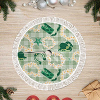 Aloha Hawaii Paniolo Mint Palaka Tree Skirt Coastal Rodeo - Polynesian Pride