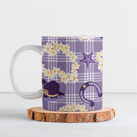 Aloha Hawaii Paniolo Lavender Palaka Ceramic Mug Coastal Rodeo - Polynesian Pride