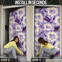 Aloha Hawaii Paniolo Lavender Palaka Door Cover Coastal Rodeo - Polynesian Pride