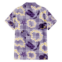 Aloha Hawaii Paniolo Lavender Palaka Family Matching Puletasi and Hawaiian Shirt Coastal Rodeo - Polynesian Pride