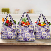 Aloha Hawaii Paniolo Lavender Palaka Grocery Bag Coastal Rodeo - Polynesian Pride