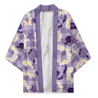 Aloha Hawaii Paniolo Lavender Palaka Kimono Coastal Rodeo - Polynesian Pride