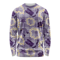Aloha Hawaii Paniolo Lavender Palaka Long Sleeve Shirt Coastal Rodeo - Polynesian Pride