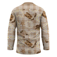 Aloha Hawaii Paniolo Khaki Palaka Hockey Jersey Coastal Rodeo - Polynesian Pride