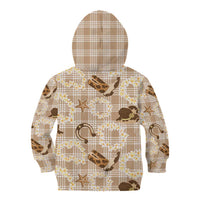 Aloha Hawaii Paniolo Khaki Palaka Kid Hoodie Coastal Rodeo - Polynesian Pride