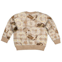 Aloha Hawaii Paniolo Khaki Palaka Kid Ugly Christmas Sweater Coastal Rodeo - Polynesian Pride