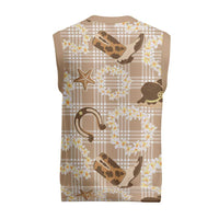 Aloha Hawaii Paniolo Khaki Palaka Christmas Knitted V-Neck Vest Coastal Rodeo - Polynesian Pride