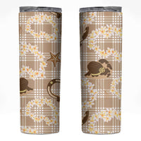 Aloha Hawaii Paniolo Khaki Palaka Skinny Tumbler Coastal Rodeo - Polynesian Pride