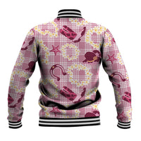 Aloha Hawaii Paniolo Lokelani Rose Palaka Baseball Jacket Coastal Rodeo - Polynesian Pride