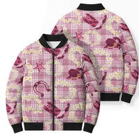 Aloha Hawaii Paniolo Lokelani Rose Palaka Bomber Puffer Jacket Coastal Rodeo - Polynesian Pride