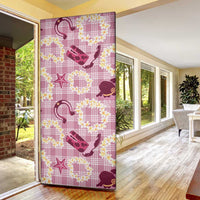 Aloha Hawaii Paniolo Lokelani Rose Palaka Door Cover Coastal Rodeo - Polynesian Pride