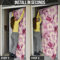 Aloha Hawaii Paniolo Lokelani Rose Palaka Door Cover Coastal Rodeo - Polynesian Pride